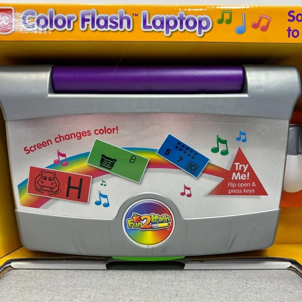 Fisher Price 2008 Fun 2 Learn Color Flash Laptop Kids NEW Rare HTF NOS